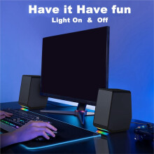 V5 RGB Stereo Sound Speakers Small Household Desktop Computer Soundbar Portable Speakers for Computer Laptop