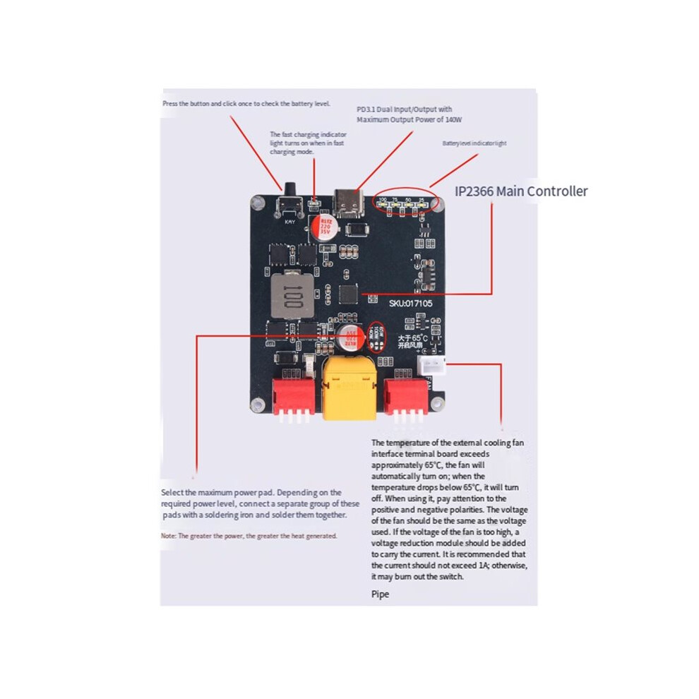 Power Temperature Control Module 140W Bidirectional Fast Charger Module -Step Voltage Lithium Battery ...