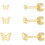 14K Gold Plated Flat Back Stud Earrings for Women 3 Pair 6