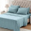 Cooling striped sheet set king size 4-piece flint blue 5