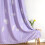 Lilac blackout curtains with silver palm pattern, grommet 5