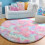 Rainbow Round Rug Soft Shag 4 ft 3