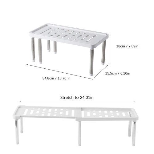 Expandable, Stackable, Foldable & Adjustable Cabinet Shelf Rack – Compatible with Kitchen, Pantry, Under Sink & Countertop Storage 1