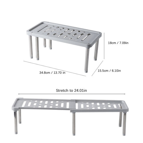 Expandable, Stackable, Foldable & Adjustable Cabinet Shelf Rack – Compatible with Kitchen, Pantry, Under Sink & Countertop Storage 2