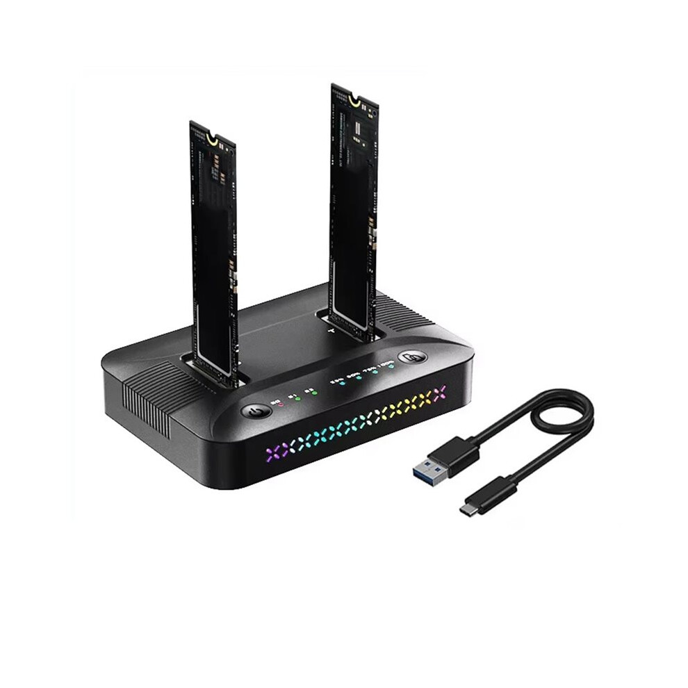 M.2 Nvme/ Dual-Bay Hard Drive Docking Station Offline Clone Hard Disk M.2 Ssd Duplicator Usb3.2 Gen2 Ssd Adapter 4711066110225