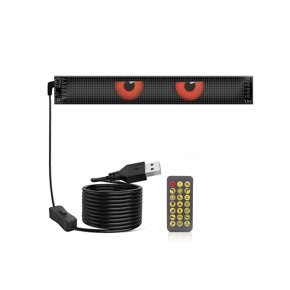 Car Rgb Led Windshield Panel Led Eyes Display Digital Eyes Devil Eyes Flexible Screen For Suv Truck App Control 16X96 Light 6033897238779
