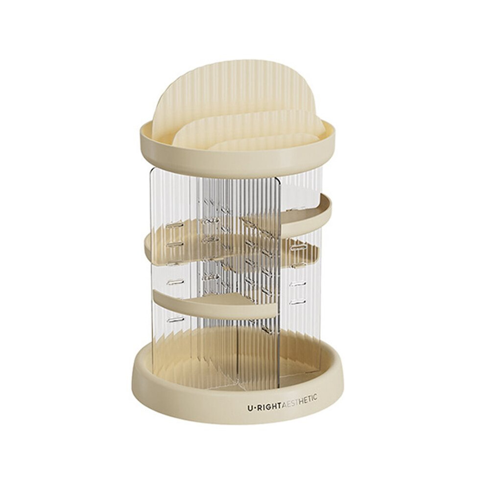 Tauoh Rotating Cosmetic Organizer For Bedroom Desktop Lipstick Perfume Skincare Transparent Multi-Layer Storage Rack