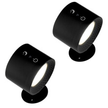 RGB Double Wall Lamp Touch Control with Remote, 360 Rotatable Portable Wireless Night Light for Bedside Lighting