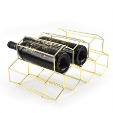 Modern Metal Honeycomb Wine Rack Wine Bottle Storage Beehive Tabletop Wine Rack Hexagon 9 Bottle Wine Holder Display B