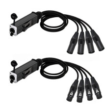 1 Paio di Extender di Rete Multi-Rete STP RJ45 Cat5/6 A XLR 3 Pin A 4 Canali per Illuminazione Audio da Palco Dal Vivo, Studio di Registrazione Audio