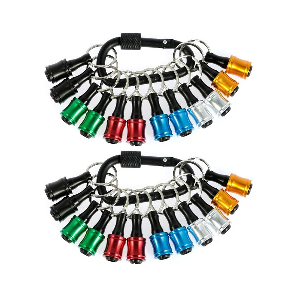 24Pcs Drill Bit Holder 1/4 Inch Hex Shank Drill Bit Keychain For Most Electric Hand-Held Screwdrivers Drill Bit 4712358188694