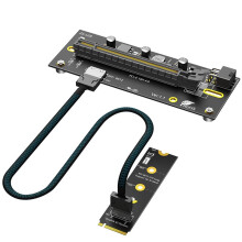 M.2 M-Key 2242/2260/2280 auf PCI-E 4.0 X16 mit Oculink SFF-8612 Verlängerungskabel Als Externe Grafikkarte, ATX 6-Pin 12V