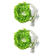 180LED 3 Meters Willow Leaf Fairy Lamp,Plug-in Version Warm White Curtain Light for Outdoor and Indoor Decor EU Plug