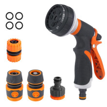 Garden Hose Nozzle High-Pressure 8 Spray Patterns Adjustable Hose Sprayer Nozzle,ABS Slip Resistant,Water Hose Nozzle