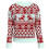 Weihnachtspullover für Damen, Rundhalsausschnitt, Elch-Schneeflocken-Weihnachtspullover, Strickoberteil, Bluse, Weiß 4
