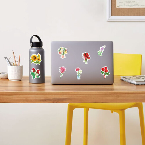 Aufkleber Blumen und Blätter 50er-Pack MultiColor 2
