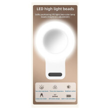 LED Selfie Light with 3-Level Brightness Control, USB Rechargeable, 360 Rotation for Mobile Phones and Laptops