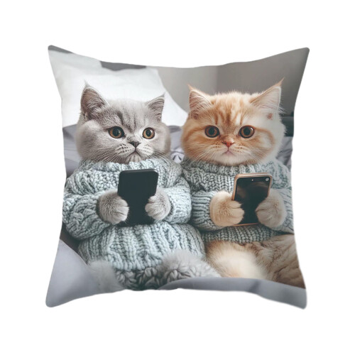 Set de perne cu imprimeu animal, material moale, 45x45 cm 1