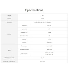 OV2735 2MP USB Camera 96 FOV Fixed Focus Camera , Supports USB2.0 Type-C Port and SH1.0 4PIN Header