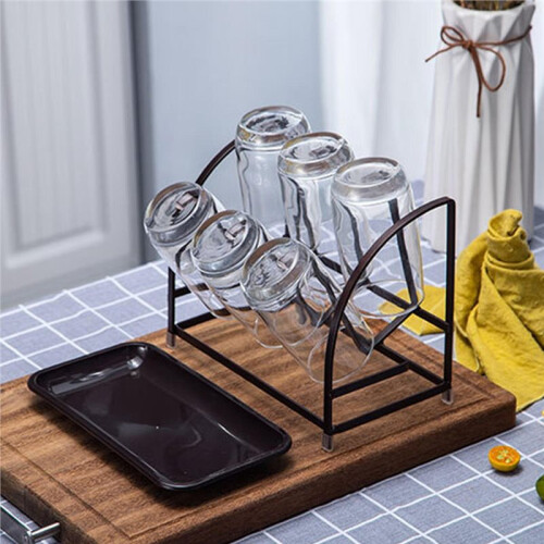Modern Cup Drying Rack Stand with Drain Tray for Mugs Home Kitchen Bottles 2