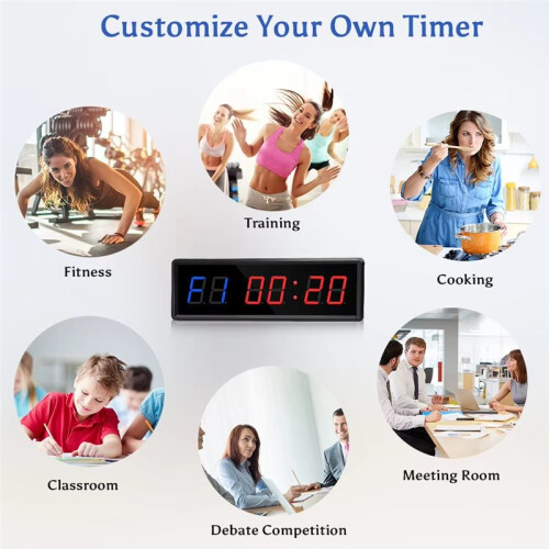 Programmable Remote Control LED Timer Interval Timer Garage Timer Sports Training Clock Gym Timer 2