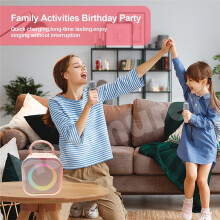 Karaoke Machine for Kids, Portable Speaker with Dual Microphones, Ideal for Home Party Sing and Gifts