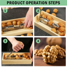 2-Teiliges Pekannussknacker-Set mit Holzgriff und Rechteckiger Holzbox für Walnüsse, Kastanien und Mandeln