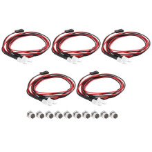 5 Stuks 2LED 5Mm Koplampen RC Accessoire LED-Verlichting voor 1/10 Model Drift Auto Voertuig, Rood