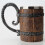 Κούπα μπύρας από ξύλινη βαρέλι, Viking Stein 18oz με λαβή, δοχείο διπλού τοιχώματος από 4