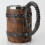 Κούπα μπύρας από ξύλινη βαρέλι, Viking Stein 18oz με λαβή, δοχείο διπλού τοιχώματος από 6