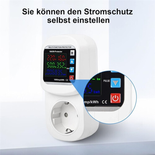 Multifunction over Voltage Current Protector Socket Adjustable Timed  Temperature Control Frequency Protector EU Plug 2