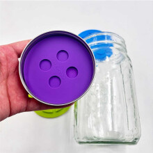 Fermentation Lids for Wide Mouth Mason Jars - One Way Waterless Airlock Valve,Self-Burping Silicone Lids, 4 Pack