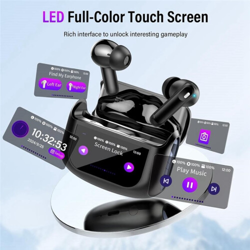 Auricolari Wireless  5.4 con Cancellazione del Rumore ANC/ENC, Touch Screen e Batteria A Lunga Durata 2