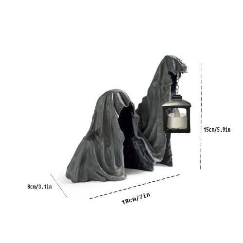 Ensemble de décoration de jardin avec sculpture de lanterne d'Halloween 2