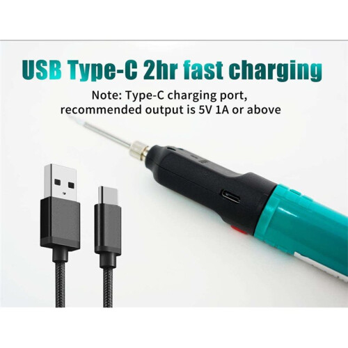 Portable Rechargeable Battery Soldering Iron Tool Touch-Activated Heating USB Type-C Fast Charge, Handheld Welding Tool 1