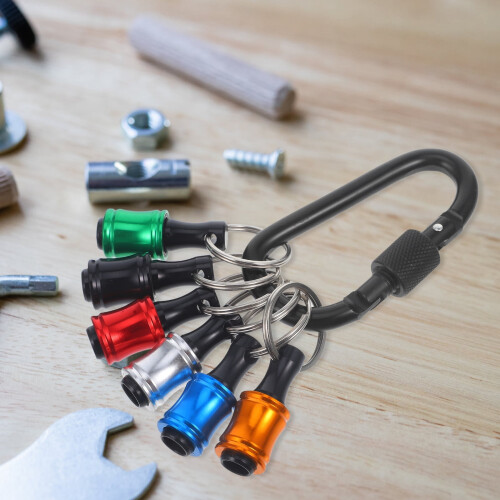 HEMOTON 6pcs Bit Holder Quick Release 1/4 Inch Impact Keychain Holder 1