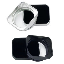 Metal Square Lens Hood for X100V X100VI X100F X100S Camera with Lens Cap Sliver