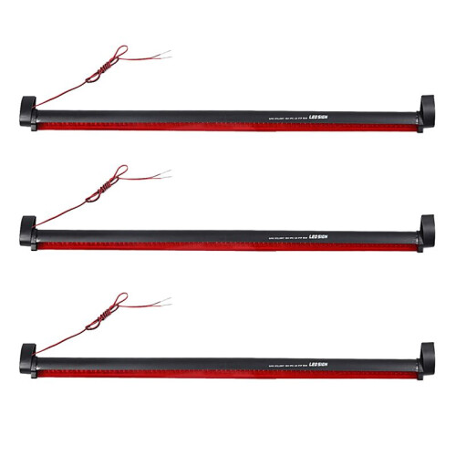 3 PC Universal Red 80 LED Car Third Brake Light Rear Tail Light High Mount Stop Lamp