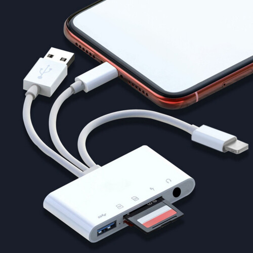 Card Reader Plug and Play SD Card Support 2TB White 2