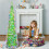 Artificial Tree 5 Ft Foldable Easter Decor Faux Tree with Colorful Glitter Circles for Home Room Party Holiday Spring 4