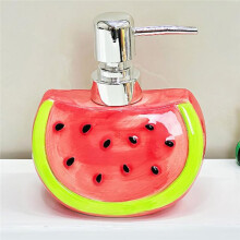 Laundry Detergent Bath Lotion Watermelon Shaped Ceramic Dispenser Bottle for Hand Soap Press Pump Bottle