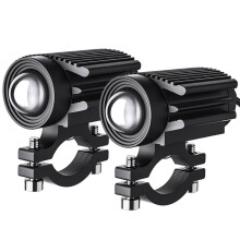Motorcycle LED Headlight Projector Lens Dual Color Car ATV Fog Light Auxiliary Spotlight for Scooter Lamp
