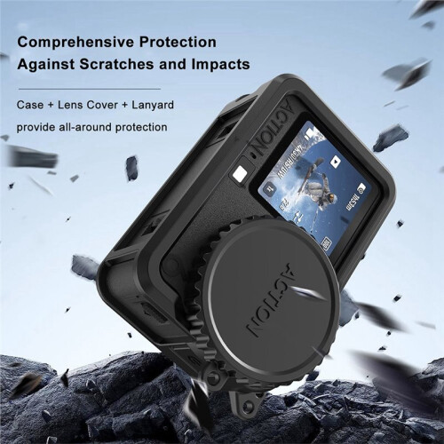Protective Cover for  Osmo Action 6 Camera,Shockproof Silicone Case with Lens Cap,Anti-Scratch Protective Shell 1