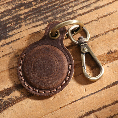 Husă Premium din Piele pentru Apple AirTag coffee 1
