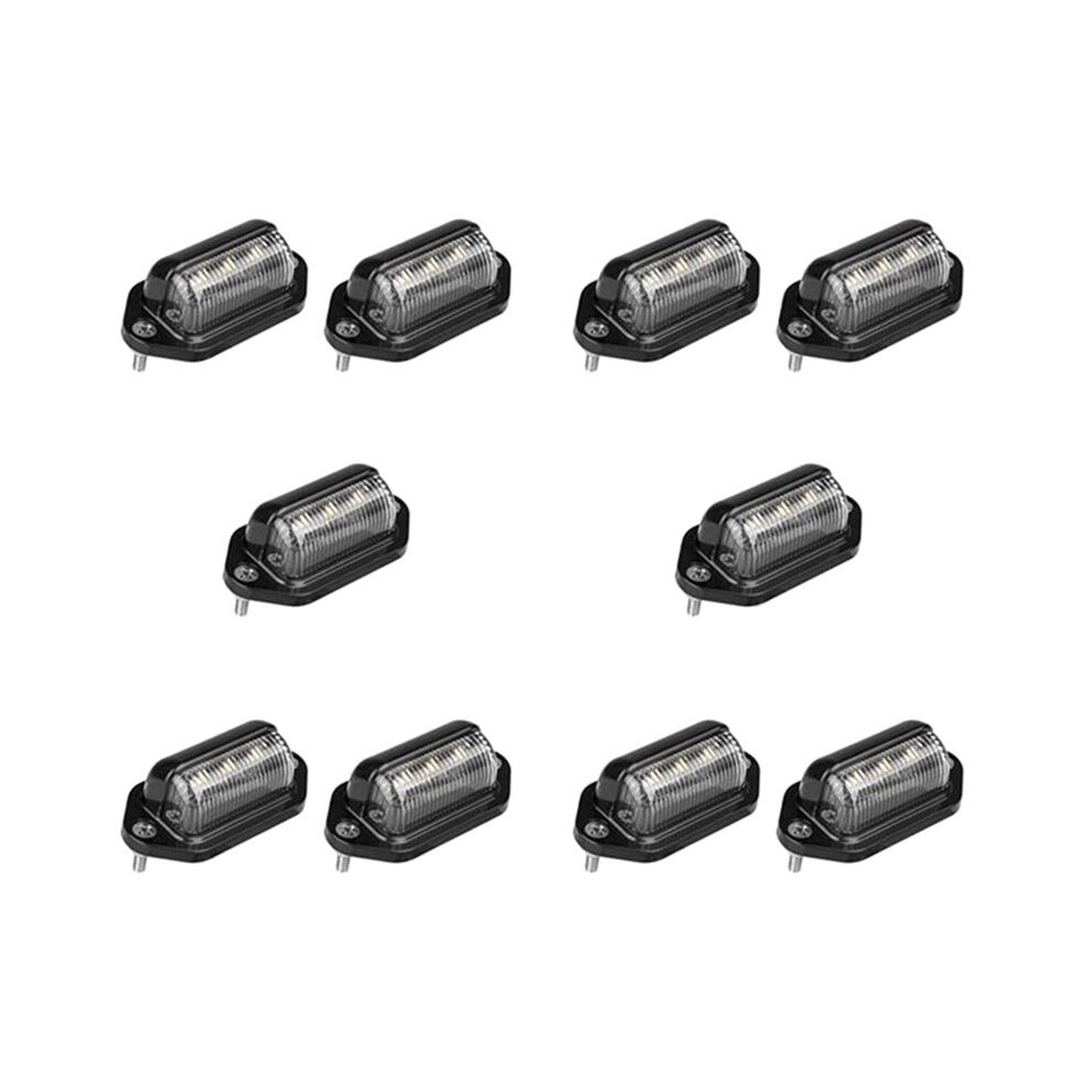 10Pcs Led License Plate Waterproof License Plate Tail For Trailers, Rv, Trucks, Boats Light 4711801845085