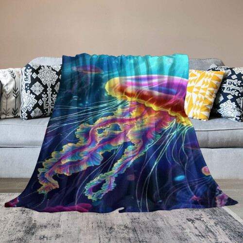 Quallen-Flanelldecke, 102 x 127 cm 1