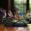 Stained Glass Bird Metal Figurine Desktop Decor 2