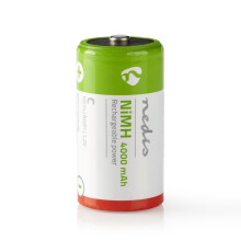 Wiederaufladbarer Ni-MH-Akku C | 1,2 V DC | 4000 mAh | Vorgeladen | 2-Blister | HR14 | Grün / Rot