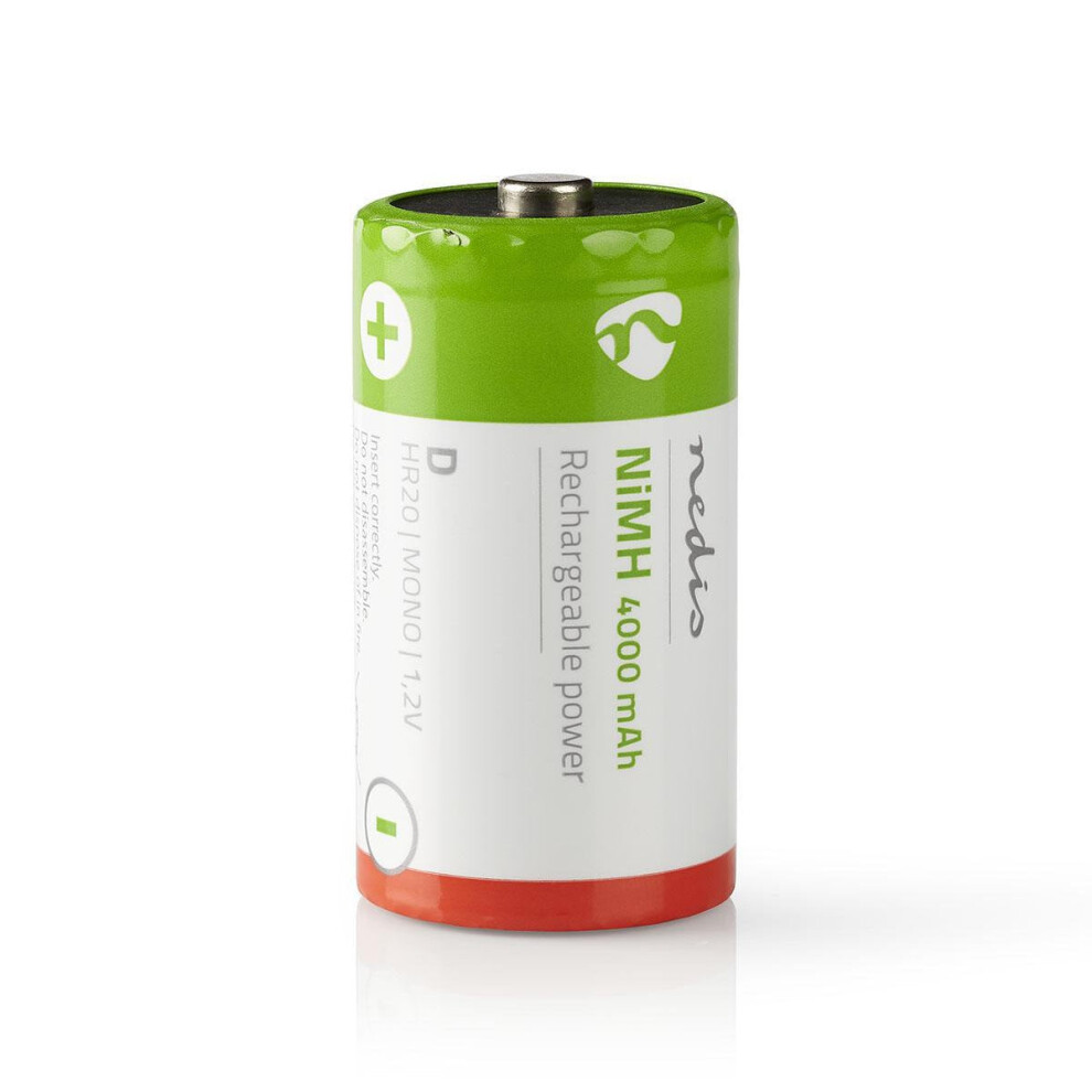Rechargeable Ni-Mh Battery D | 1.2 V Dc | 4000 Mah | Preloaded | 2-Blister | Hr20 | / Green/Red 5412810267125