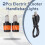 2Pcs Electric Scooter Handlebar Lights, LED Warning Light,Waterproof Turn Signal Lights 4